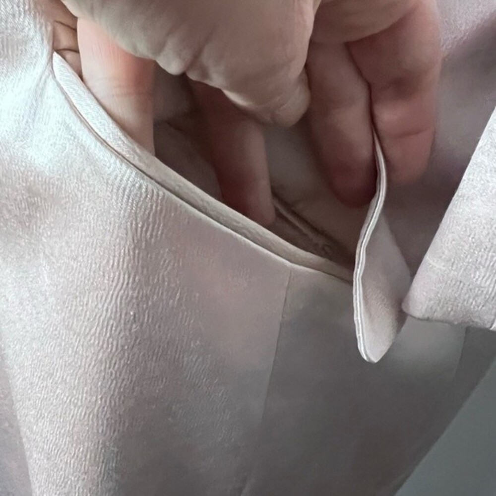 Albert Nipon Blush Sateen Long Collarless Dress S… - image 6